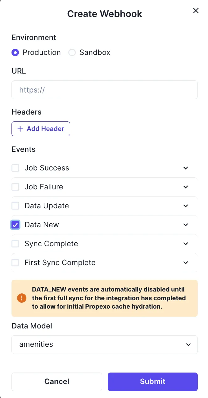 Webhooks UI