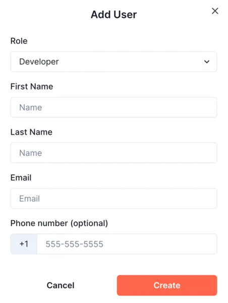 add user screen