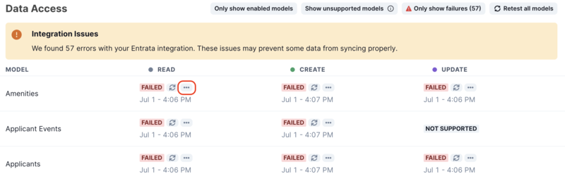 failed data access